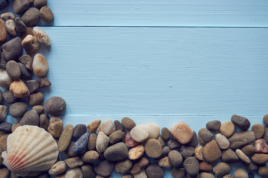 coner frame from pebbles stones rocks