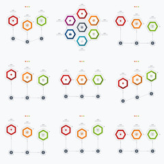 Set with infographics