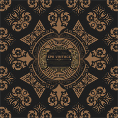 Whiskey label with old frames. Vector layered