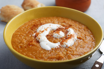 Lentil cream soup