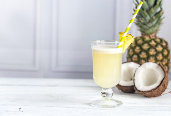 Glass of pina colada