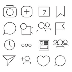 Set of Internet icons. Line, outline style. Vector image illustration.