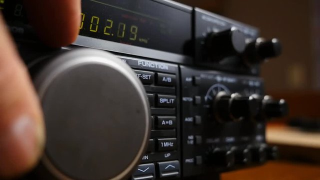 Tuning in a signal on a shortwave ham radio