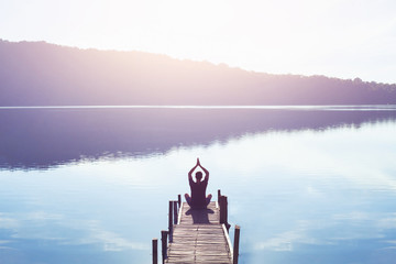 meditation and yoga background - obrazy, fototapety, plakaty