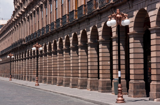 municipal palace archade in San Luis Potosi