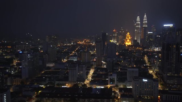 Kuala Lumpur Cityscape at Night. 4k footage