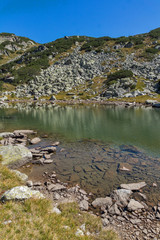 Amazing landscape of Lake with clear waters, Rila Mountain, Bulgaria