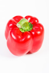 Red ripe peppers on white background, healthy nutrition