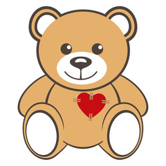 Toy bear with red heart
