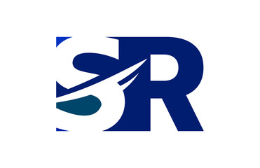 SR Negative Space Square Letter Logo