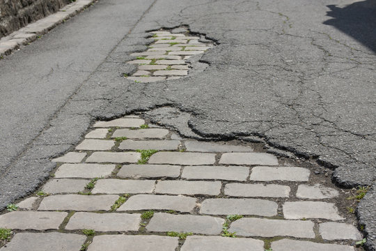 Old cobblestone road