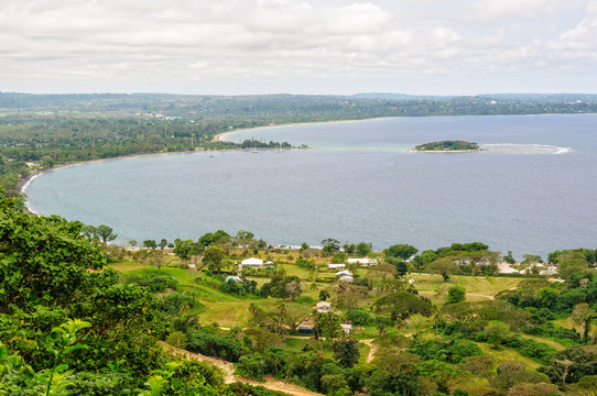 Mele Bay and the Hideaway Island photographed from The Summit Gardens - Port Vila, Efate Island, Vanuatu