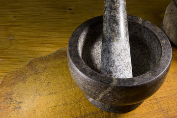 Stone mortar with pestle
