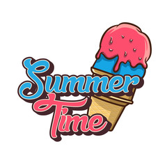 Color Ice Cream Vector Illustration