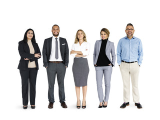 Obraz premium Diverse Career Business People Set Gesture Studio Isolated