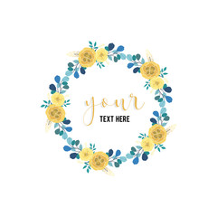 floral frame template with text