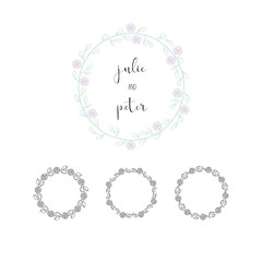 logo banner wreath hand drawn