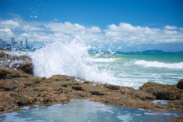Fototapeta premium Rough weather at Jom Tien Beach