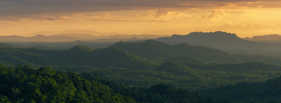 Mountain With Warm Light