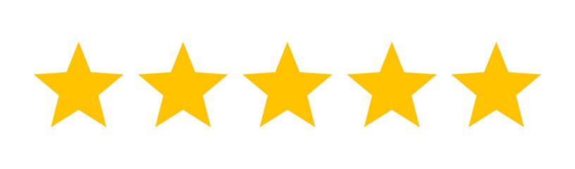 Fototapeta Five stars customer product rating review flat icon for apps and websites obraz