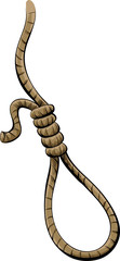 A cartoon rope tied into a hangman's noose. - obrazy, fototapety, plakaty