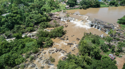 Fototapeta na wymiar Poi waterfall in Phitsanulok province, Thailand in rainy season