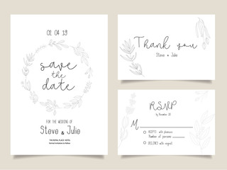 Wedding invitation Card template. 