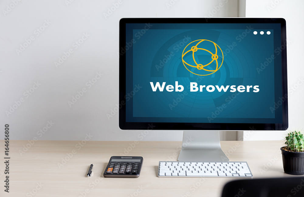 Poster browser http man use computer web browsers online networking connection technology digital