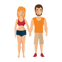 isolated cute couple icon vector illustration graphic design