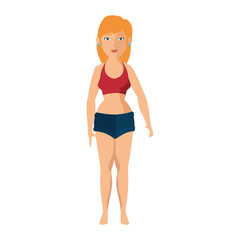 Fototapeta premium isolated cute standing women icon vector illustration graphic design
