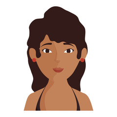 isolated cute women face icon vector illustration graphic design