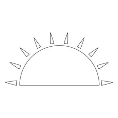 isolated half sun icon vector illustration graphic design