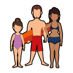 isolated cute beach family icon vector illustration graphic design