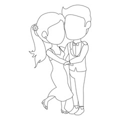 isolated cute newlywed couple icon vector illustration graphic design