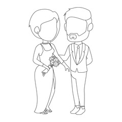 isolated cute newlywed couple icon vector illustration graphic design