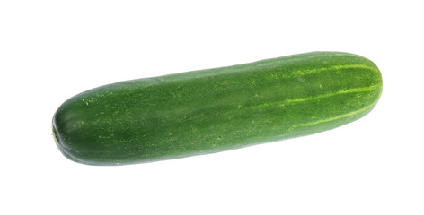 Fresh whole cucumber isolated on white background