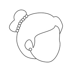 isolated cute wife face icon vector illustration graphic design