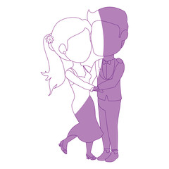 isolated newlywed couple dancing icon vector illustration graphic design