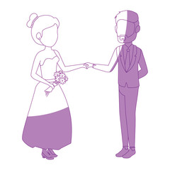 isolated cute newlywed couple icon vector illustration graphic design