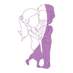isolated newlywed couple dancing icon vector illustration graphic design