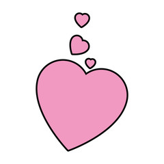 isolated cute big heart icon vector illustration graphic design