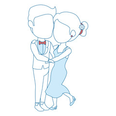 isolated newlywed couple dancing icon vector illustration graphic design