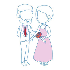 isolated cute newlywed couple icon vector illustration graphic design