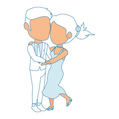 isolated newlywed couple dancing icon vector illustration graphic design