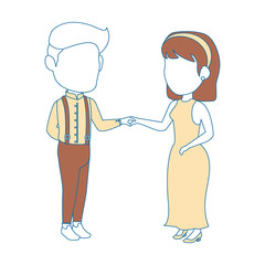 isolated cute newlywed couple icon vector illustration graphic design