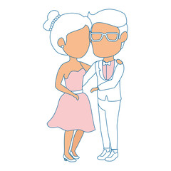 isolated cute newlywed couple icon vector illustration graphic design