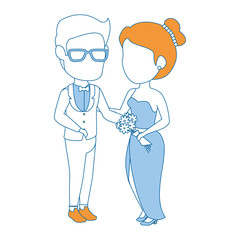 isolated cute newlywed couple icon vector illustration graphic design