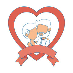 isolated newlywed couple banner icon vector illustration graphic design