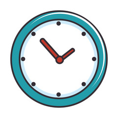 clock icon over white background colorful design vector illustration