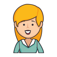 Obraz premium cartoon happy woman icon over white background colorful design vector illustration